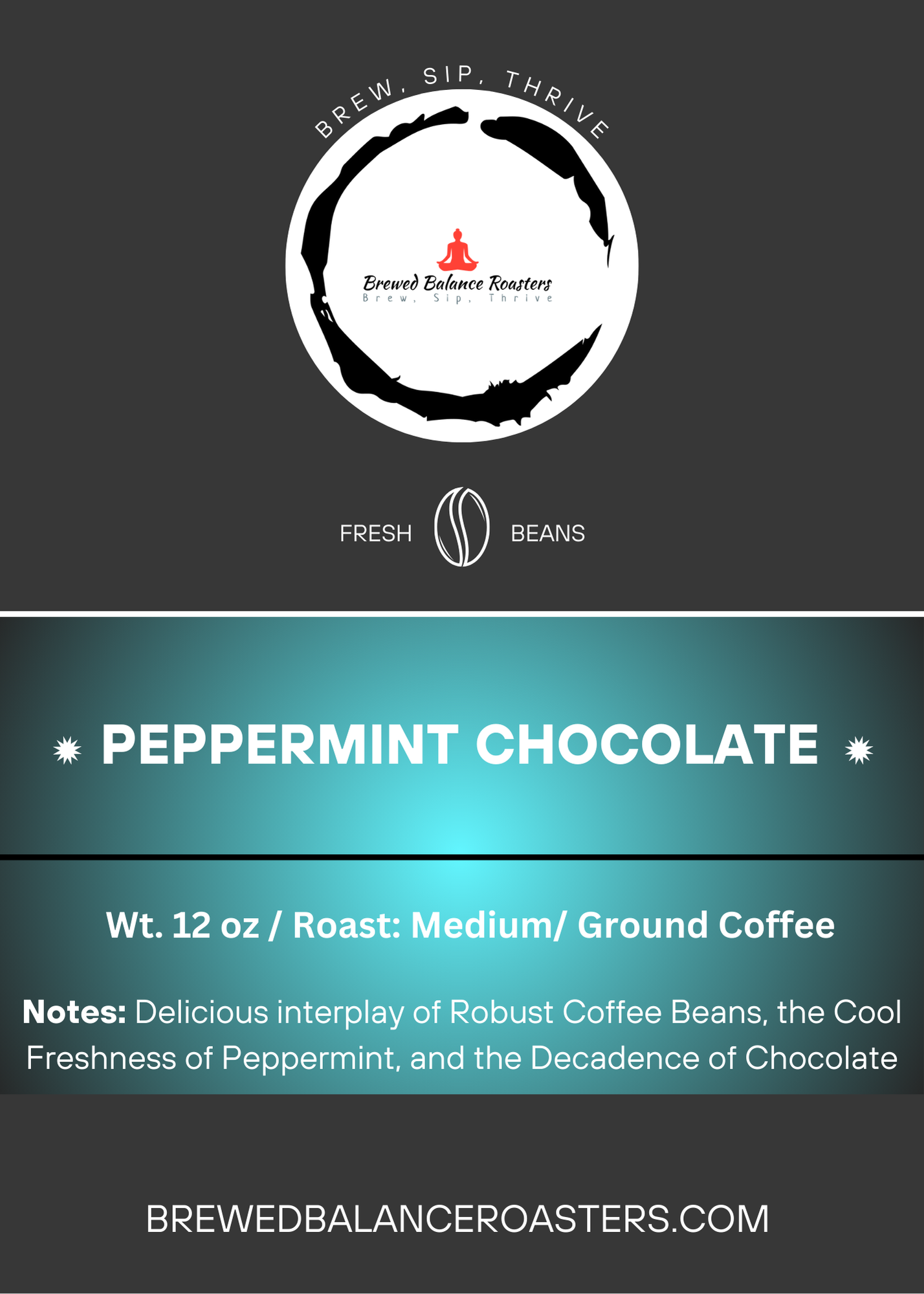 Peppermint Chocolate Flavored Coffee 12 oz