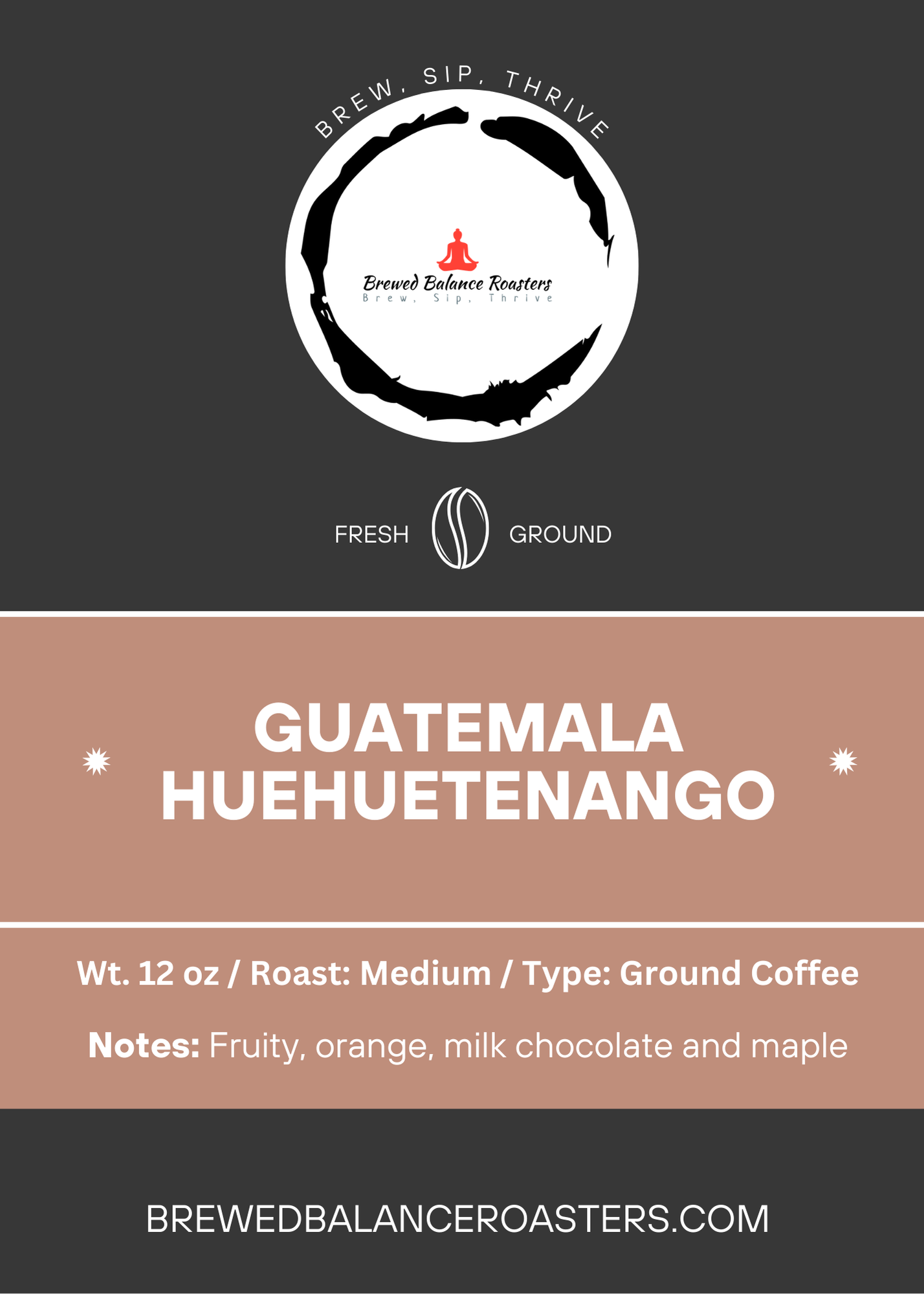 12 oz, Roasted Guatemalan Coffee Beans – Brewed Balance Roasters